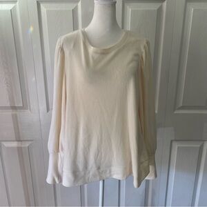 Lauren Conrad Brand Puffy Sleeve top in cream, super soft SZ XL